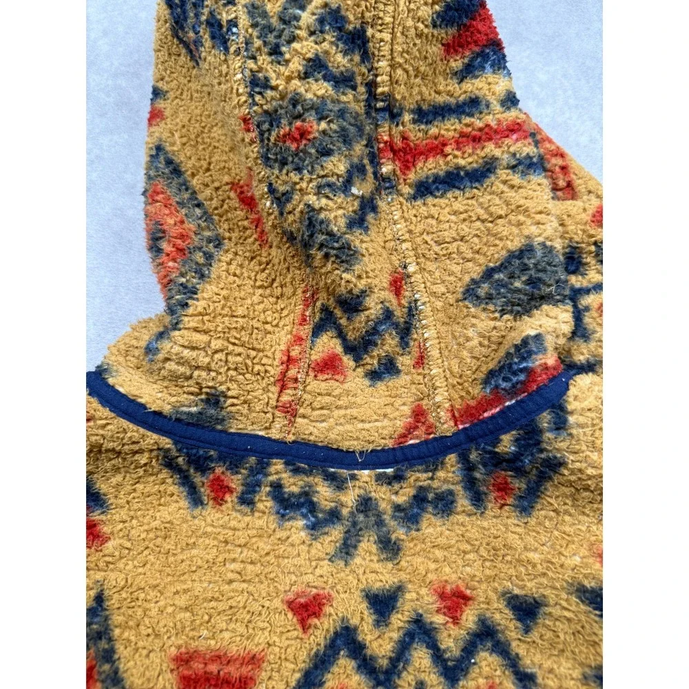 The North Face Men XL* 1/4 Zip Sherpa Fleece Hoodie Southwestern Aztec Yellow